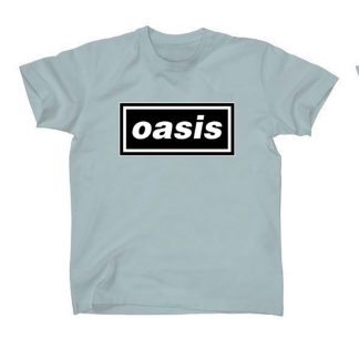 OASIS Logo On Blue Slim Fit T-shirt