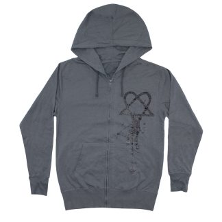HIM Dripping Logo Zippered Hooded Sweatshirt
