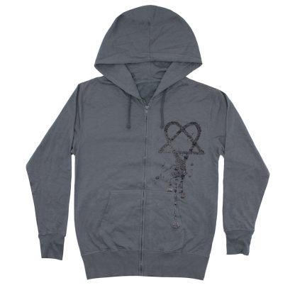 HIM Dripping Logo Zippered Hooded Sweatshirt