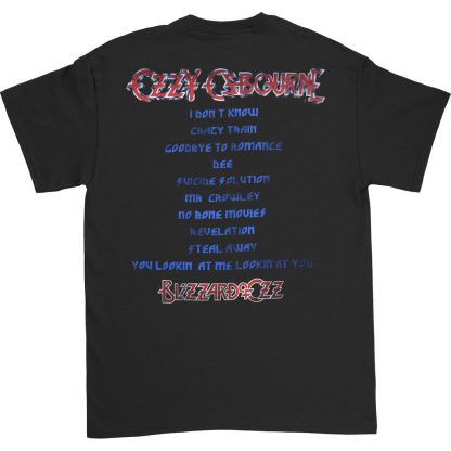 OZZY OSBOURNE Blizzard of Ozz Track list (Back Print) Slim Fit T-shirt - Image 2