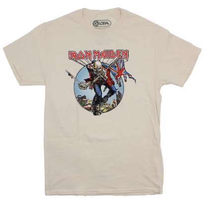 IRON MAIDEN Trooper Circle Natural T-shirt
