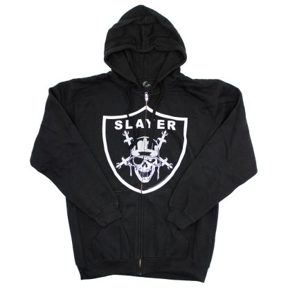 SLAYER Raiders Logo Zippered Hooded Sweatshirt