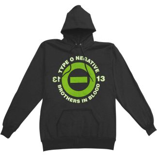 TYPE O NEGATIVE Blood 13 Distressed Pull Over Hooded Fleece Hooded Sweatshirt