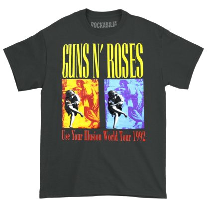 GUNS N ROSES Use Your Illusion World Tour (Back Print) Slim Fit T-shirt