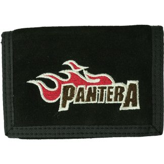 PANTERA Embr. Logo Hook & Loop Closure Suede Wallet Bi-Fold Wallet