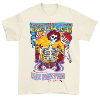 GRATEFUL DEAD Skeleton Santa Clara 2015 Event Tee on Cream T-shirt