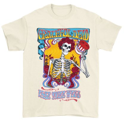 GRATEFUL DEAD Skeleton Santa Clara 2015 Event Tee on Cream T-shirt