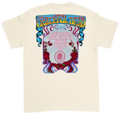 GRATEFUL DEAD Skeleton Santa Clara 2015 Event Tee on Cream T-shirt - Image 2