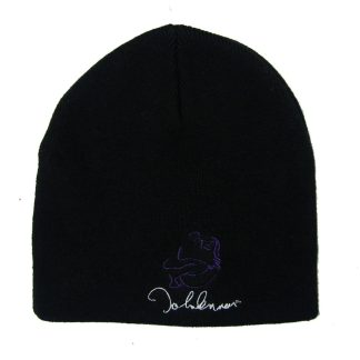 JOHN LENNON Peace & Love Black Beanie Hat Beanie