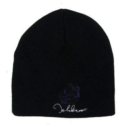 JOHN LENNON Peace & Love Black Beanie Hat Beanie