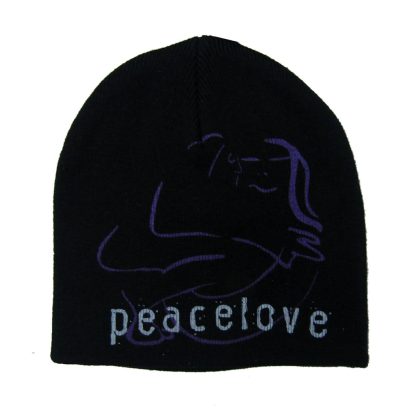 JOHN LENNON Peace & Love Black Beanie Hat Beanie - Image 2