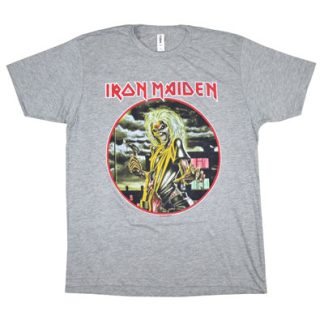 IRON MAIDEN Gray Killers Tee (Light Heather Gray) T-shirt