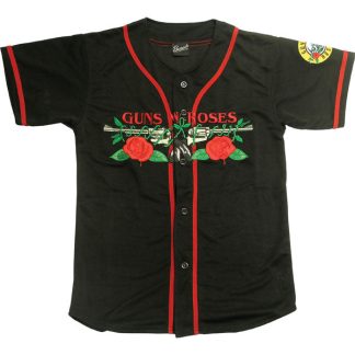 GUNS N ROSES Roses And Pistols Bball Jersey Authentic Baseball  Jersey