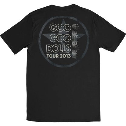GOO GOO DOLLS Propaganda 2013 Tour City Info Las Vegas - Norfolk NE Slim Fit T-shirt - Image 2