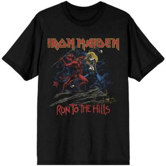 IRON MAIDEN Number of the Beast Run To The Hills Distress Slim Fit T-shirt
