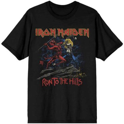IRON MAIDEN Number of the Beast Run To The Hills Distress Slim Fit T-shirt