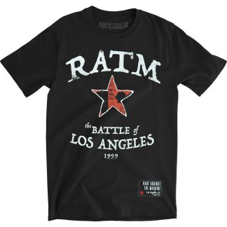 RAGE AGAINST THE MACHINE Battle Star (Back Print) Slim Fit T-shirt