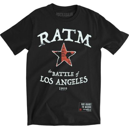 RAGE AGAINST THE MACHINE Battle Star (Back Print) Slim Fit T-shirt