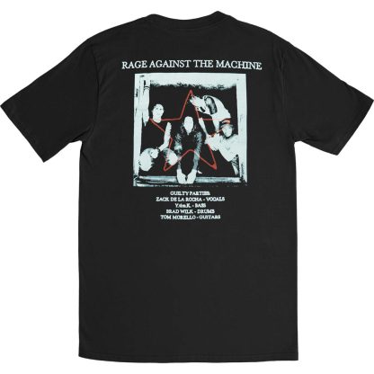 RAGE AGAINST THE MACHINE Battle Star (Back Print) Slim Fit T-shirt - Image 2