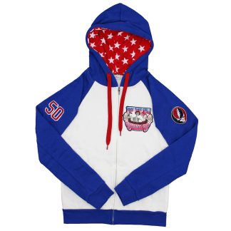 GRATEFUL DEAD Pocket Patch Zip Up Hooded Fleece Zippered Hooded Sweatshirt