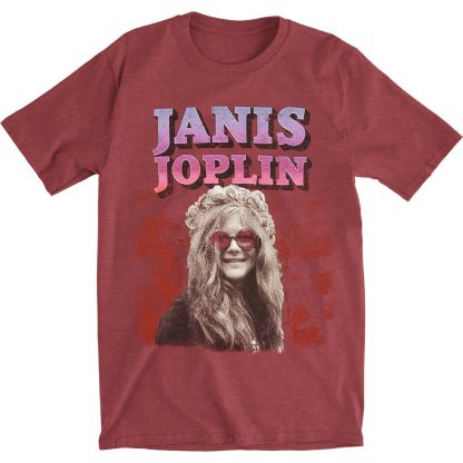 JANIS JOPLIN Rose Colored Glasses Slim Fit T-shirt