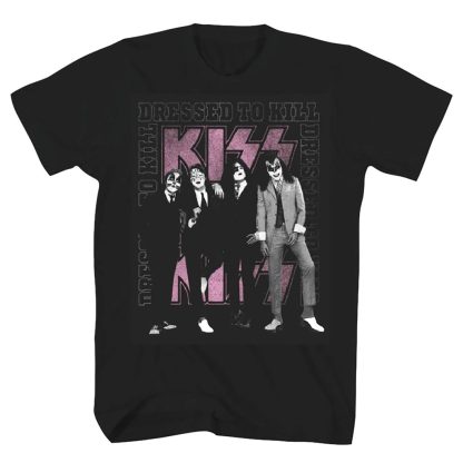 KISS Dressed To Kill With Pink Logo T-shirt