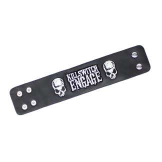 KILLSWITCH ENGAGE Embroidered Logo Between Skulls Wristband