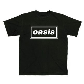 OASIS Logo On Black Slim Fit T-shirt