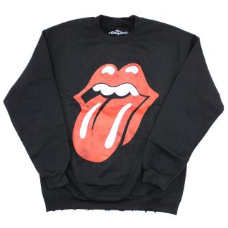 ROLLING STONES Voodoo Lounge Crew Neck Fleece ( Distressed trim ) Sweatshirt