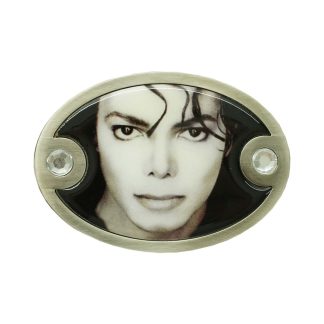 MICHAEL JACKSON Black And White Photo Belt Buckle