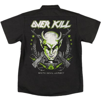 OVERKILL Embroidered White Devil Work Shirt - Image 2