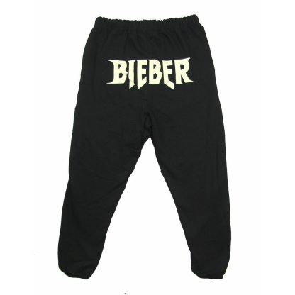 JUSTIN BIEBER Name Logo Black Sweatpants Champion Sweatpants - Image 2