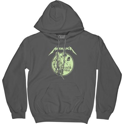 METALLICA Justice Neon Charcoal Hoodie Hooded Sweatshirt