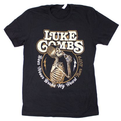 LUKE COMBS Skeleton Beer 2019 Tour Tee T-shirt