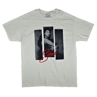 SELENA 3 Strips Photo on Cream Tee T-shirt
