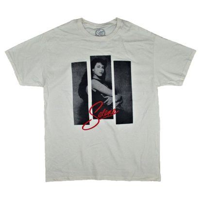 SELENA 3 Strips Photo on Cream Tee T-shirt