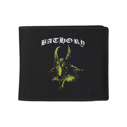BATHORY Yellow Goat With Red Eyes Wallet Bi-Fold Wallet