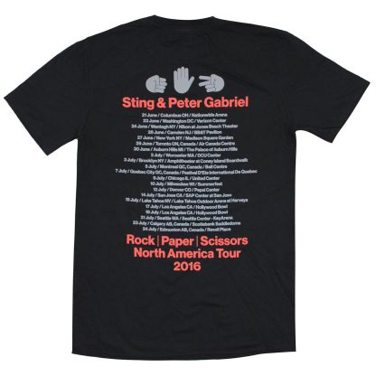 PETER GABRIEL Sting &  Rock | Paper | Scissors North America Tour 2016 T-shirt - Image 2